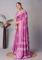 Chanderi Cotton Saree Purple