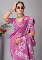 Chanderi Cotton Saree Purple
