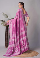 Chanderi Cotton Saree Purple