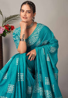 Chanderi Cotton Saree Sky Blue
