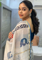 Chanderi Saree White