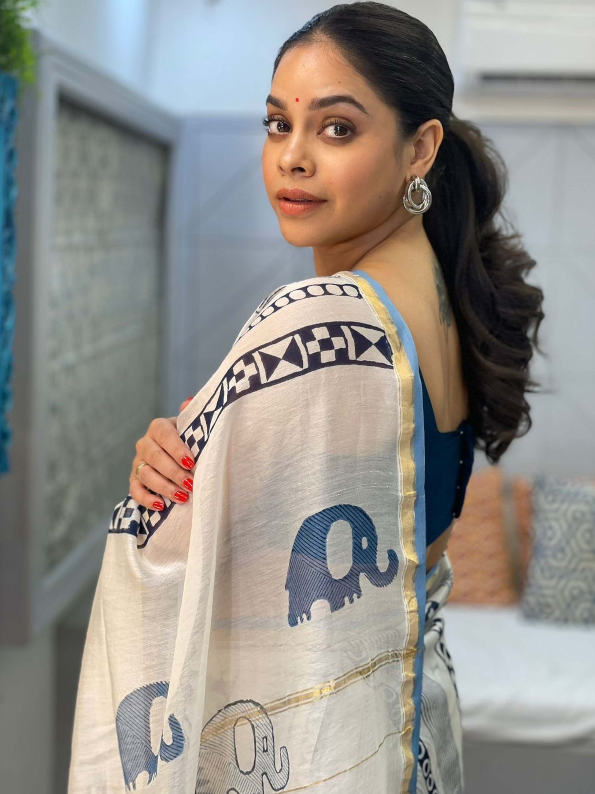 Chanderi Saree White