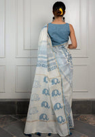 Chanderi Saree White