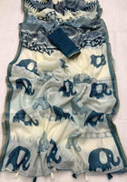 Chanderi Saree White