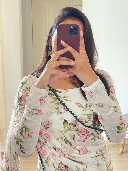 Chiffon Saree Floral Print