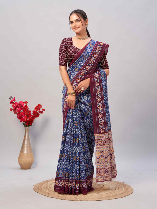 Cotton Saree Blue