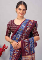 Cotton Saree Blue