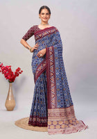 Cotton Saree Blue