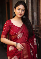 Cotton Saree Maroon