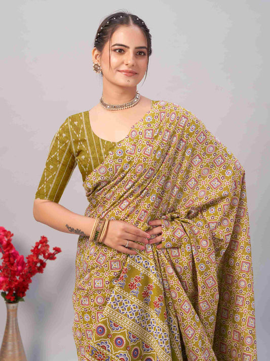 Cotton Saree Mehandi