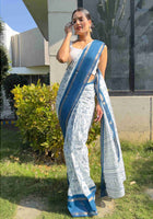 Cotton Saree White