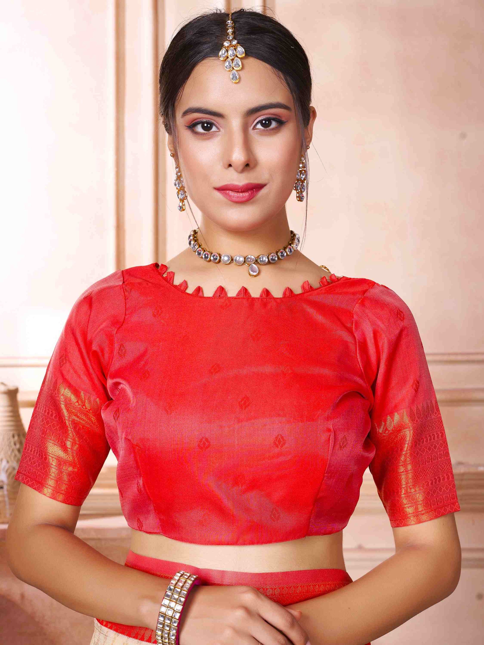 Cream Kanjivaram Silk Saree