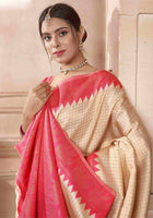 Cream Kanjivaram Silk Saree