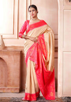 Cream Kanjivaram Silk Saree