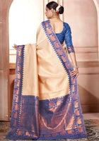 Cream Kanjivaram Silk Saree