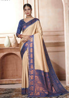 Cream Kanjivaram Silk Saree