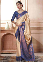 Cream Kanjivaram Silk Saree