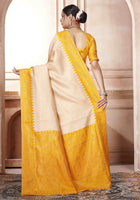 Cream Kanjivaram Silk Saree