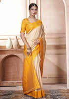 Cream Kanjivaram Silk Saree