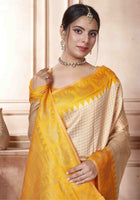 Cream Kanjivaram Silk Saree