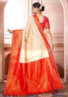 Cream Kanjivaram Silk Saree