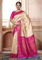 Cream Kanjivaram Silk Saree