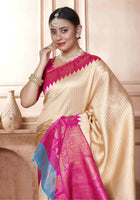 Cream Kanjivaram Silk Saree