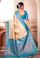 Cream Kanjivaram Silk Saree