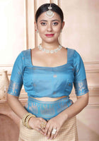 Cream Kanjivaram Silk Saree