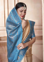 Cream Kanjivaram Silk Saree