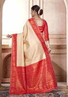 Cream Kanjivaram Silk Saree