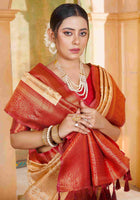 Cream Kanjivaram Silk Saree