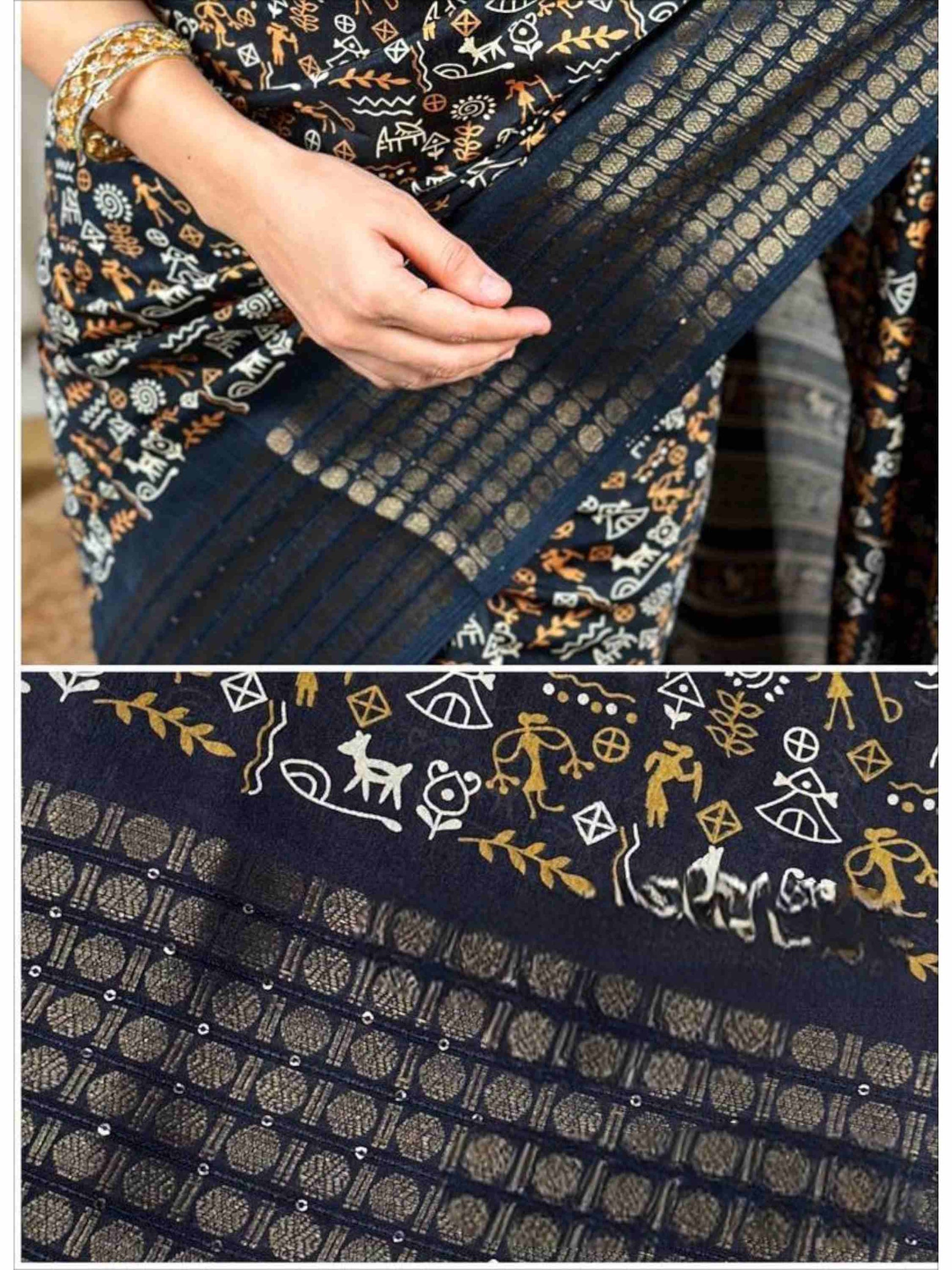 Dola Silk Saree Black