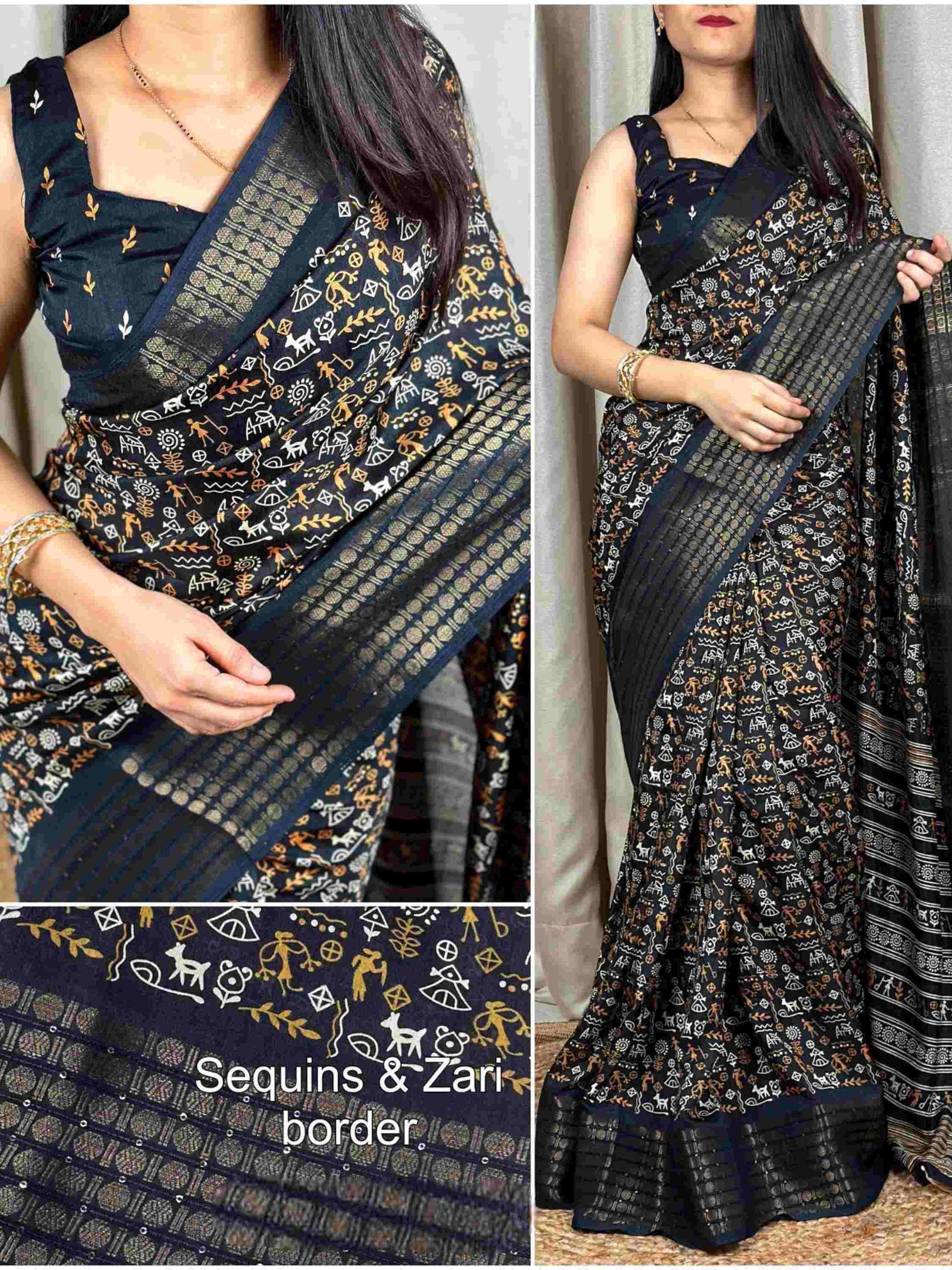 Dola Silk Saree Black