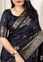 Dola Silk Saree Black
