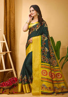 Dola Silk Saree Bottle Green