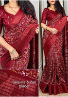 Dola Silk Saree Maroon