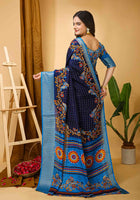 Dola Silk Saree Navy Blue