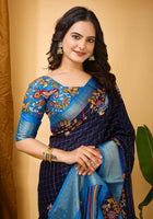 Dola Silk Saree Navy Blue