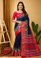 Dola Silk Saree Navy Blue