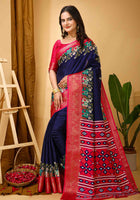 Dola Silk Saree Navy Blue