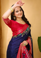 Dola Silk Saree Navy Blue