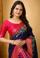 Dola Silk Saree Navy Blue