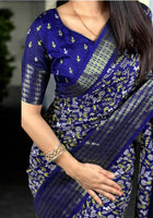 Dola Silk Saree Navy Blue
