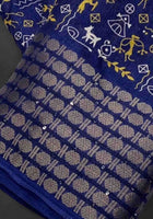 Dola Silk Saree Navy Blue