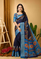 Dola Silk Saree Navy Blue