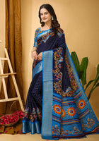 Dola Silk Saree Navy Blue