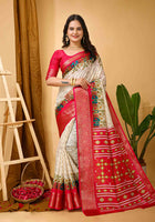 Dola Silk Saree Off White