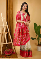 Dola Silk Saree Off White