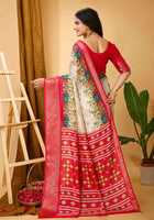 Dola Silk Saree Off White